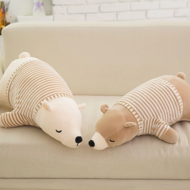 Soft/Cute Polar Bear Toys Bear Plush Stuffed Toys Long Pillow Home Decorations Birthday Gift to Girlfriend Kids Friends 35-110cm