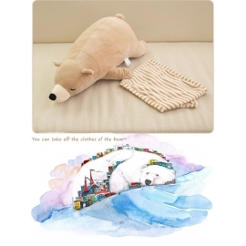 Soft/Cute Polar Bear Toys Bear Plush Stuffed Toys Long Pillow Home Decorations Birthday Gift to Girlfriend Kids Friends 35-110cm